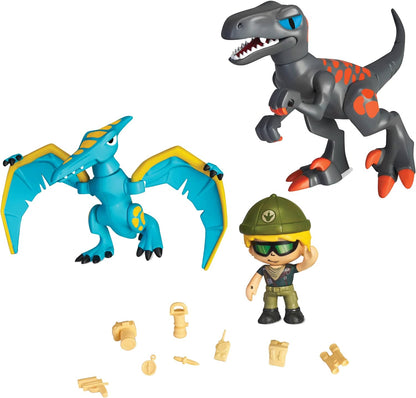 Action Heroes Dino Pack, mix and match figures, dinosaur toys for kids 4 years and over, Multi Coloured (ACN00000)