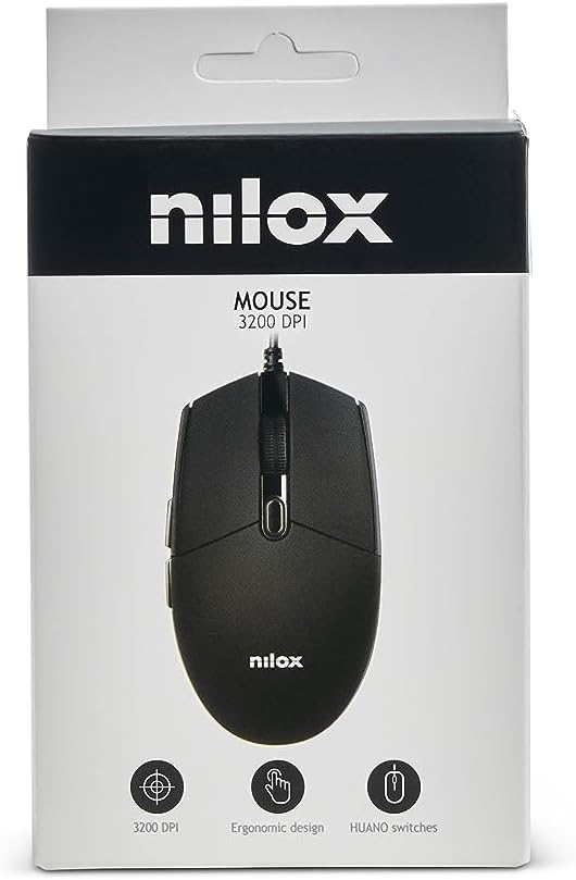 Mouse Nilox Mousb1004 Black Multicolour 3200 Dpi