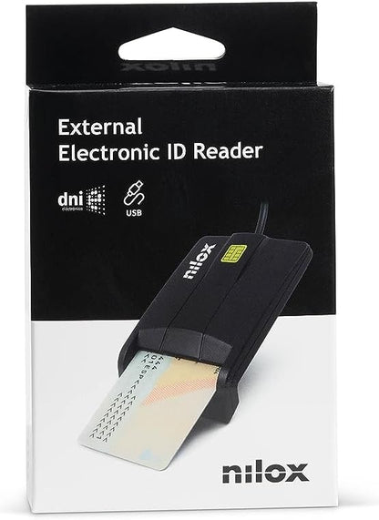 Nilox, Lettore Smart Card Firma Digitale, per Tutti I Tipi di Smart Card a Chip, Connessione USB 2.0, Compatibile con USB CCID Transport Rev1.1, Implementazione ISO-7816, Conforme ISO 7816 (1, 2 e 3