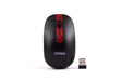 Nilox, Mouse Wireless, Tracking Ottico 1600 Dpi con 4 Pulsanti, con Sistema di Ibernazione Automatica per il Risparmio Energetico, Compatibile con Windows, Mac e Linux, Nero e Rosso