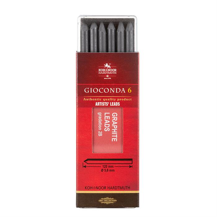 Koh I Noor GIOCONDA graphite leads 5.6mm x 120mm 4865 2B - pack of 6 leads
