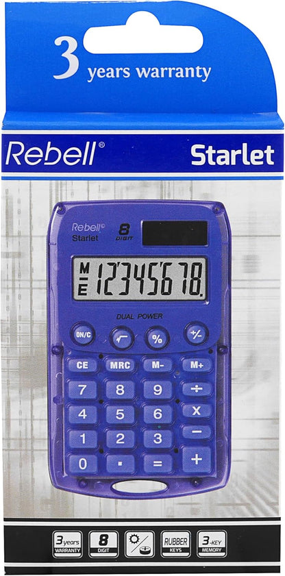 Rebell Starlet Pocket Calculator - Violet Purple