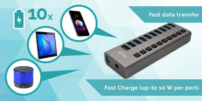 i-tec USB 3.0 HUB 10 PORT 48 W USB 3.0 HUB 10 PORT 48 W