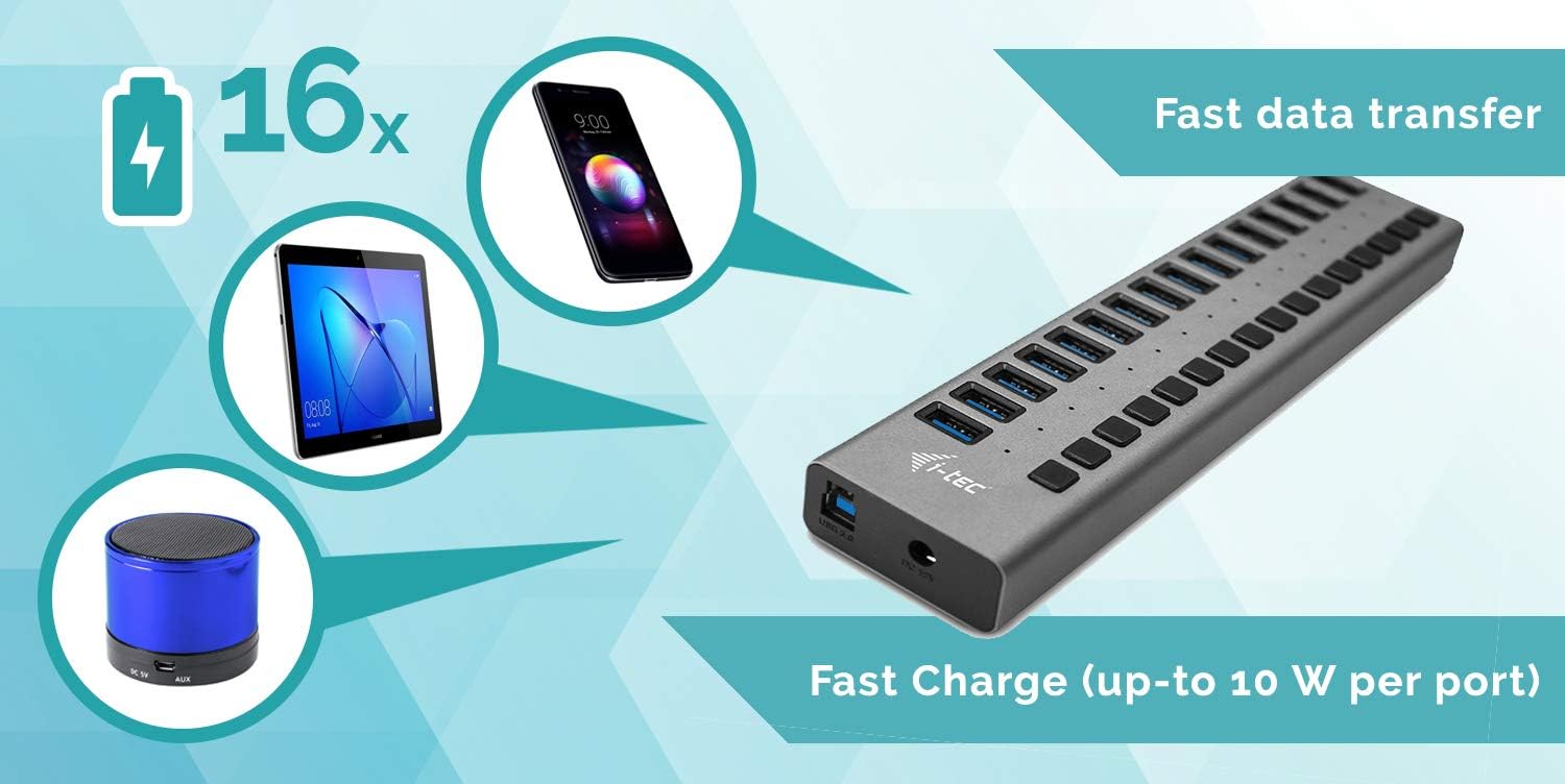 i-tec USB 3.0 Charging HUB 16 Port Single