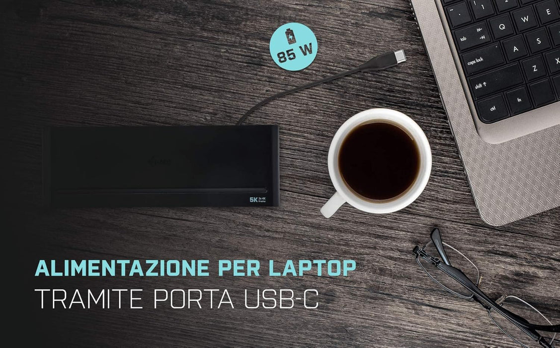 i-tec USB-C / USB 3.0 3X 4K Docking Station Universal 2X Display Port 1x HDMI 1x LAN 5x USB 3.0 1x USB-C 1x Audio Indoor / Outdoor Power Delivery 85 W, ITA Power Plug