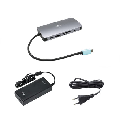 i-tec USB-C 4K Metal Nano Docking Station with 100 W Power Supply - 1x HDMI 1x VGA 1x GLAN 1x USB-C 3x USB 3.1 1x SD/MicroSD 1x Audio for Windows MacOS Android ChromeOS