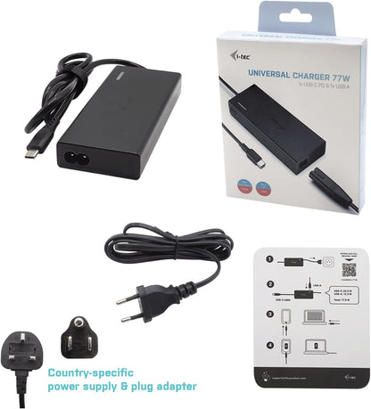 i-tec USB-C 4K Metal Nano Docking Station with 77 W Power Supply - 1x HDMI 1x VGA 1x GLAN 1x USB-C 3x USB 3.1 1x SD/MicroSD 1x Audio for Windows MacOS Android ChromeOS