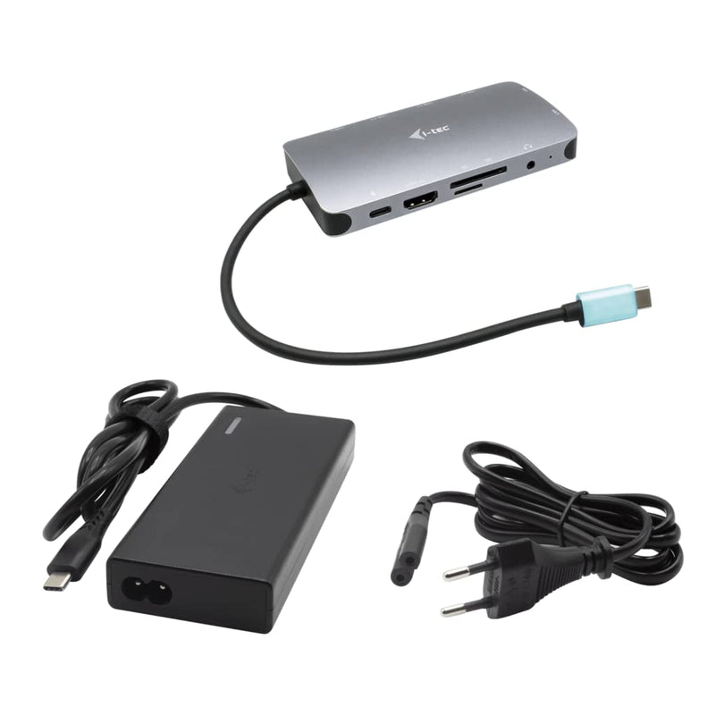 i-tec USB-C 4K Metal Nano Docking Station with 77 W Power Supply - 1x HDMI 1x VGA 1x GLAN 1x USB-C 3x USB 3.1 1x SD/MicroSD 1x Audio for Windows MacOS Android ChromeOS