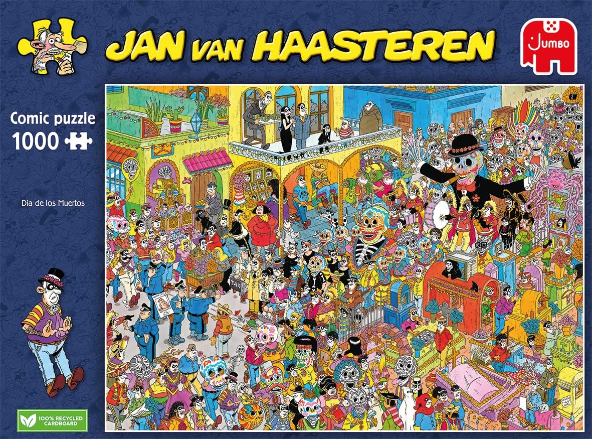 Jumbo- Jan Van Haasteren Dia de los Muertos 1000 Unidades, Multicolor, 68x49cm (20077