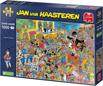 Jumbo- Jan Van Haasteren Dia de los Muertos 1000 Unidades, Multicolor, 68x49cm (20077