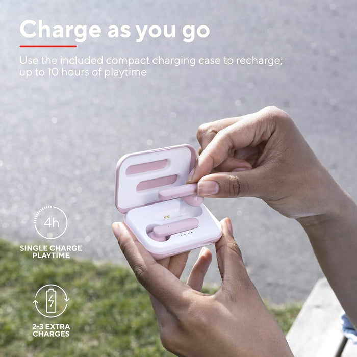 Trust Mobile Primo Touch Bluetooth Wireless Earphones, In Ear Headphones, On-trend Design, Up to 10 Hours Playtime, Built-in Microphone, TWS , Earbuds for Android, Chrome OS, iOS, Windows