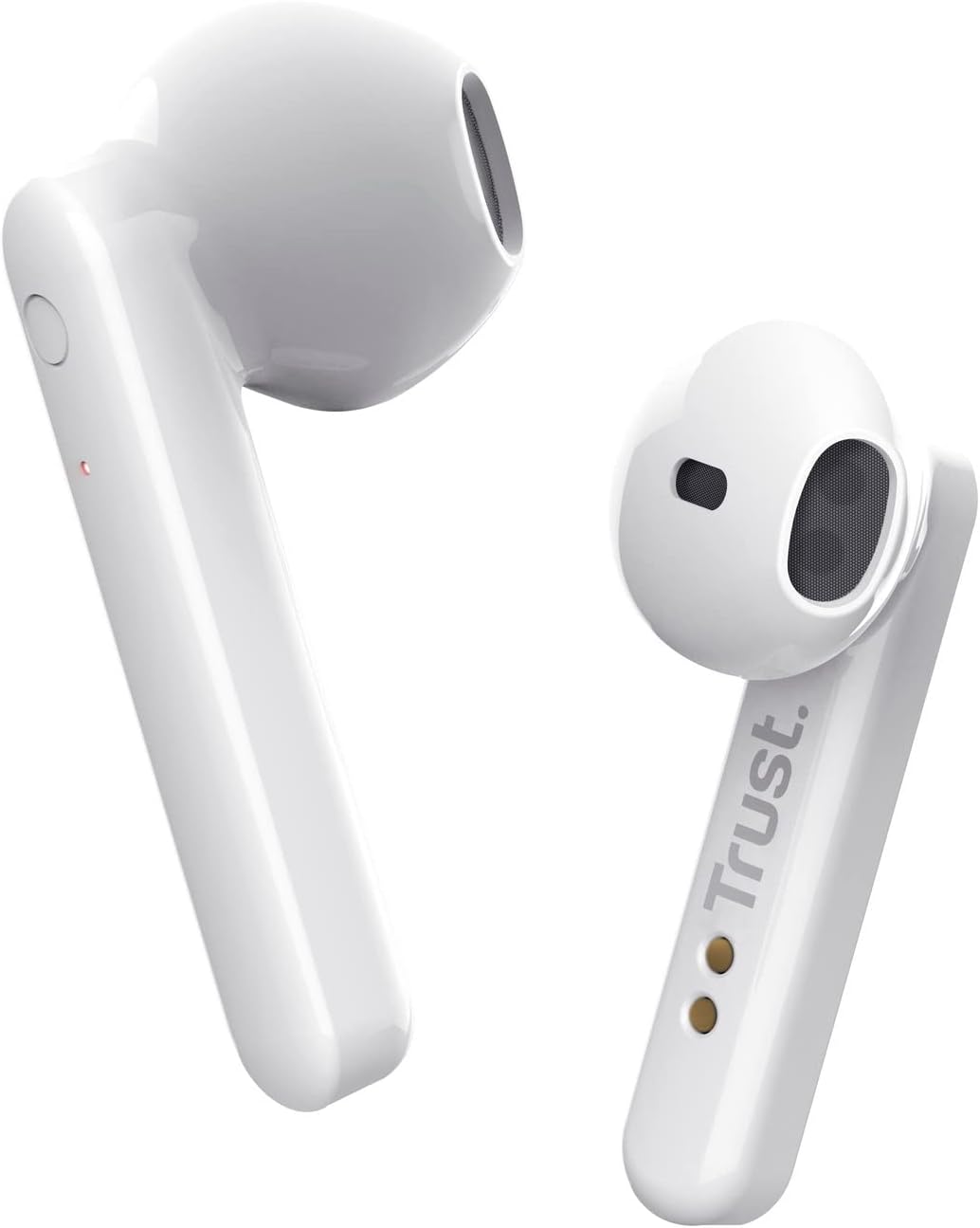 Trust Mobile Primo Touch Bluetooth Wireless Earphones, In Ear Headphones, On-trend Design, Up to 10 Hours Playtime, Built-in Microphone, TWS , Earbuds for Android, Chrome OS, iOS, Windows, White