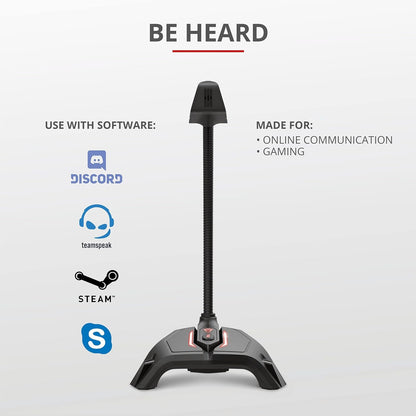 Trust Gaming LED-Illuminated USB Streaming Microphone GXT 215 Zabi for Computer, Laptop, PC - Black