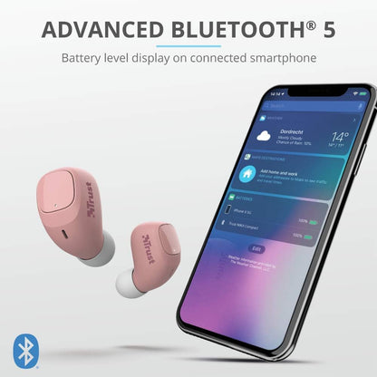 Nika Compact Blueth Earphones Pink