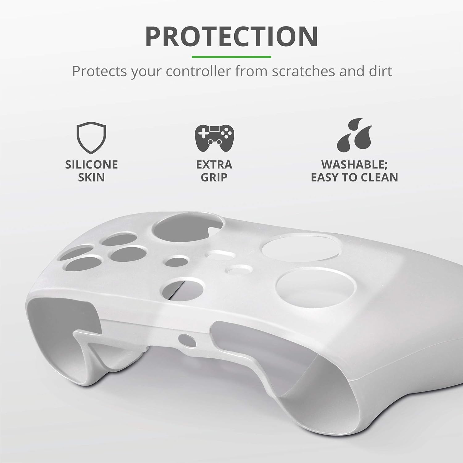 Trust Gaming GXT 749 Xbox Controller Skin, Anti-slip Silicone Cover Case for Xbox Series X (S) Controller - Transparent