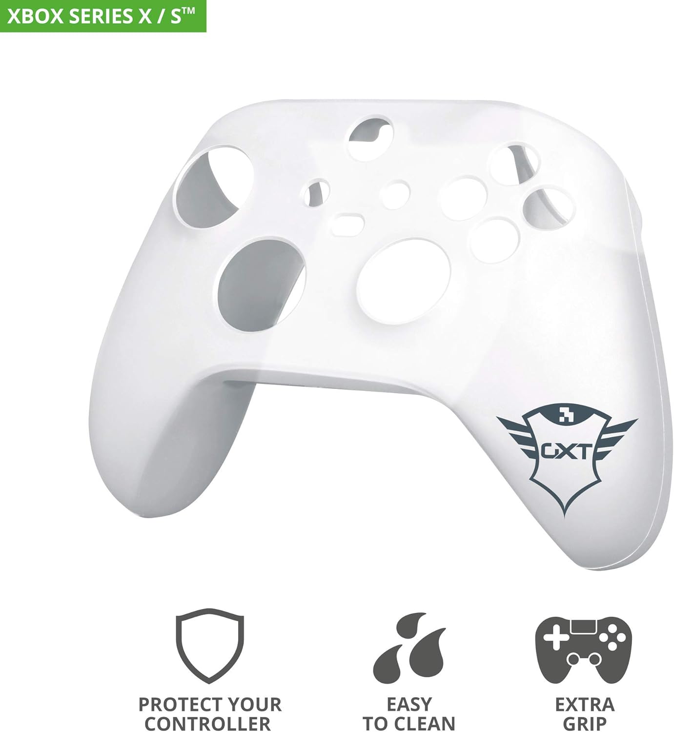 Trust Gaming GXT 749 Xbox Controller Skin, Anti-slip Silicone Cover Case for Xbox Series X (S) Controller - Transparent