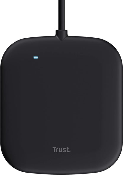 Trust Ceto Contactless Smart Card Reader, NFC Enabled USB Smartcard Reader ISO 14443 Type A, Type B, Mifare 1k&4k Cards, ICAO 9303 Compatible, Made with 85% Recycled Materials, Easy Authentication