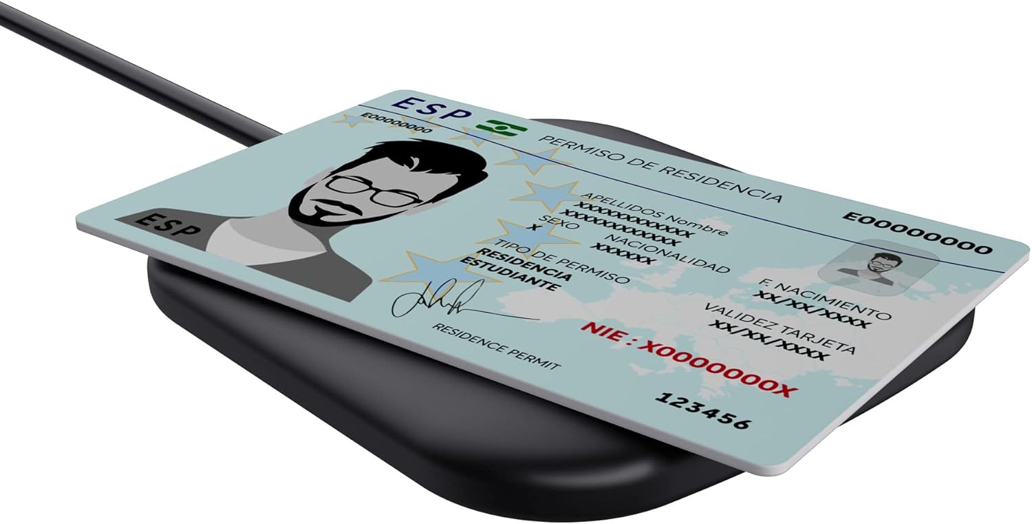 Trust Ceto Contactless Smart Card Reader, NFC Enabled USB Smartcard Reader ISO 14443 Type A, Type B, Mifare 1k&4k Cards, ICAO 9303 Compatible, Made with 85% Recycled Materials, Easy Authentication
