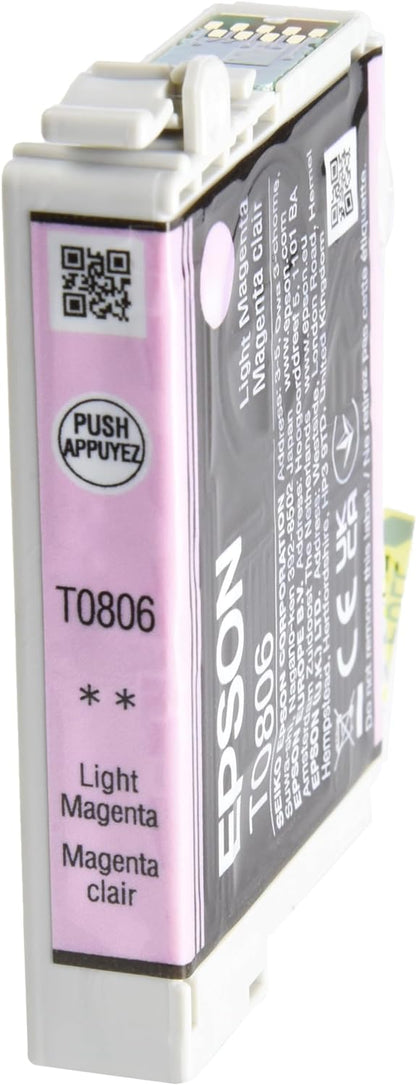 Epson Original C13T08064011 T0806 Light Magenta Ink Cart, Genuine