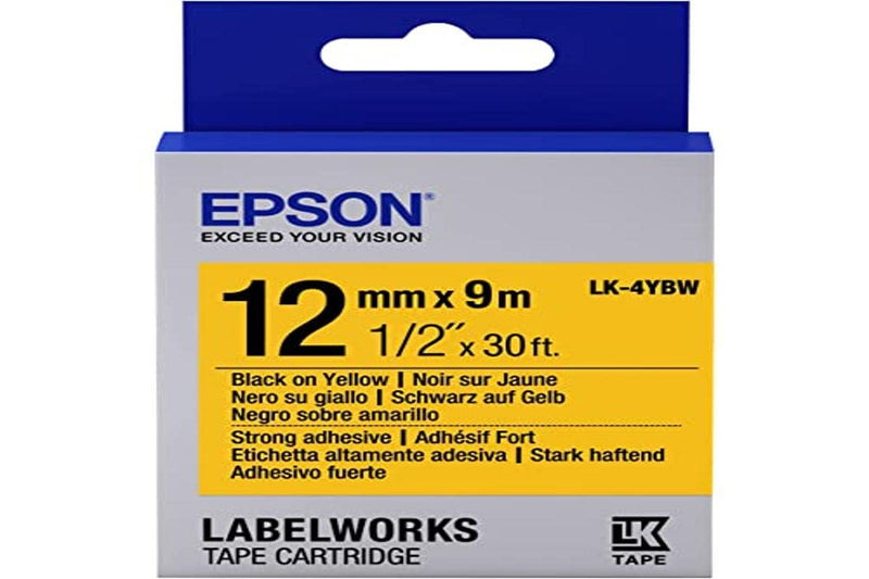 Epson lk-4ybw – Tapes for (Black on Yellow, LABELWORKS LW-1000P LABELWORKS LW-300 Label Printer Labelworks LW-400 LABELWORKS LW-400VP LABELWORKS LW-600P, Blister