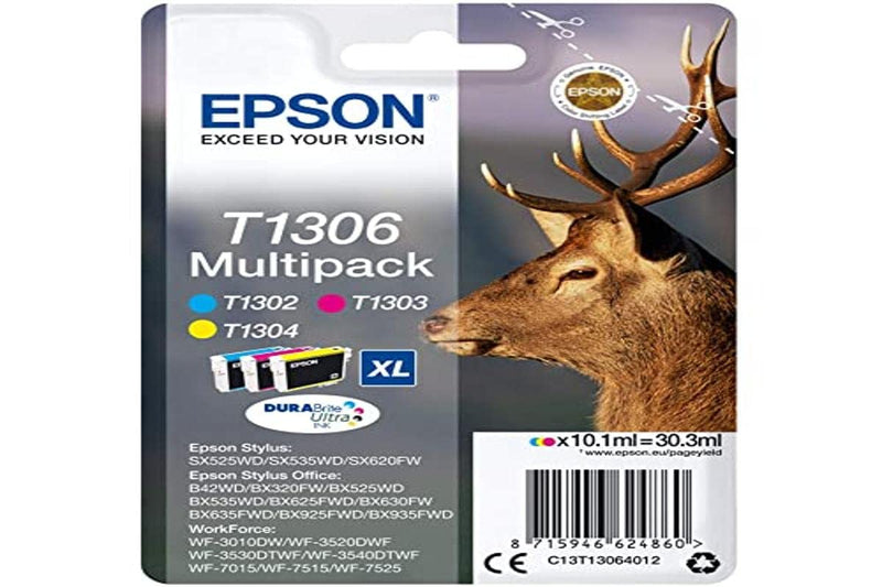 Epson C13T13064022 Original Inkjet Cartridges - Tri-color (Yellow, Magenta, Cyan) (Pack of 3