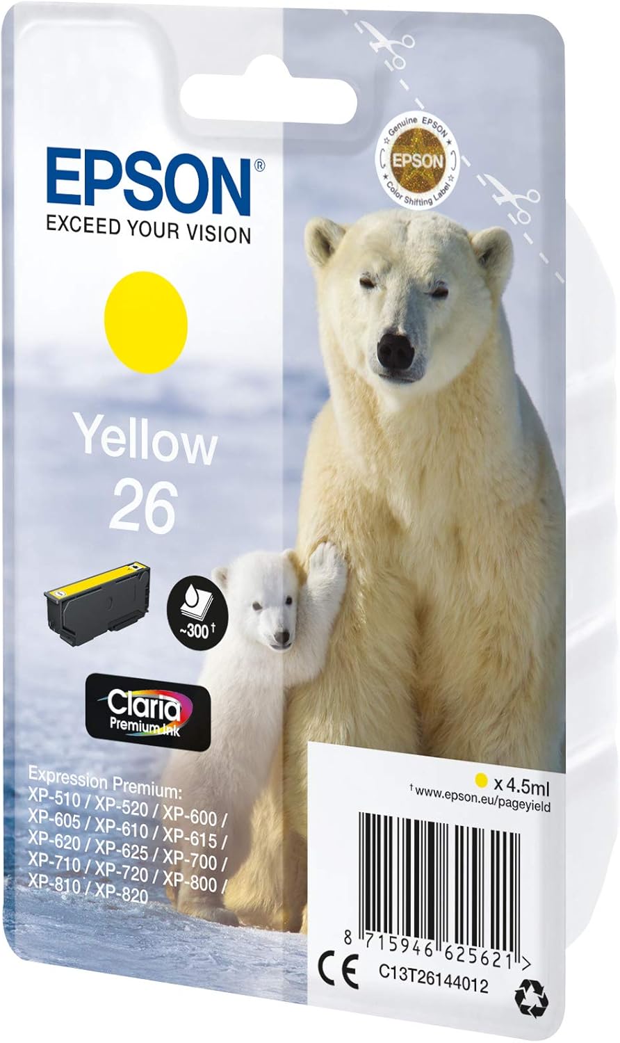 Epson Polar Bear Ink Cartridge for Expression Premium XP-600 Series - Yellow,4.5ml