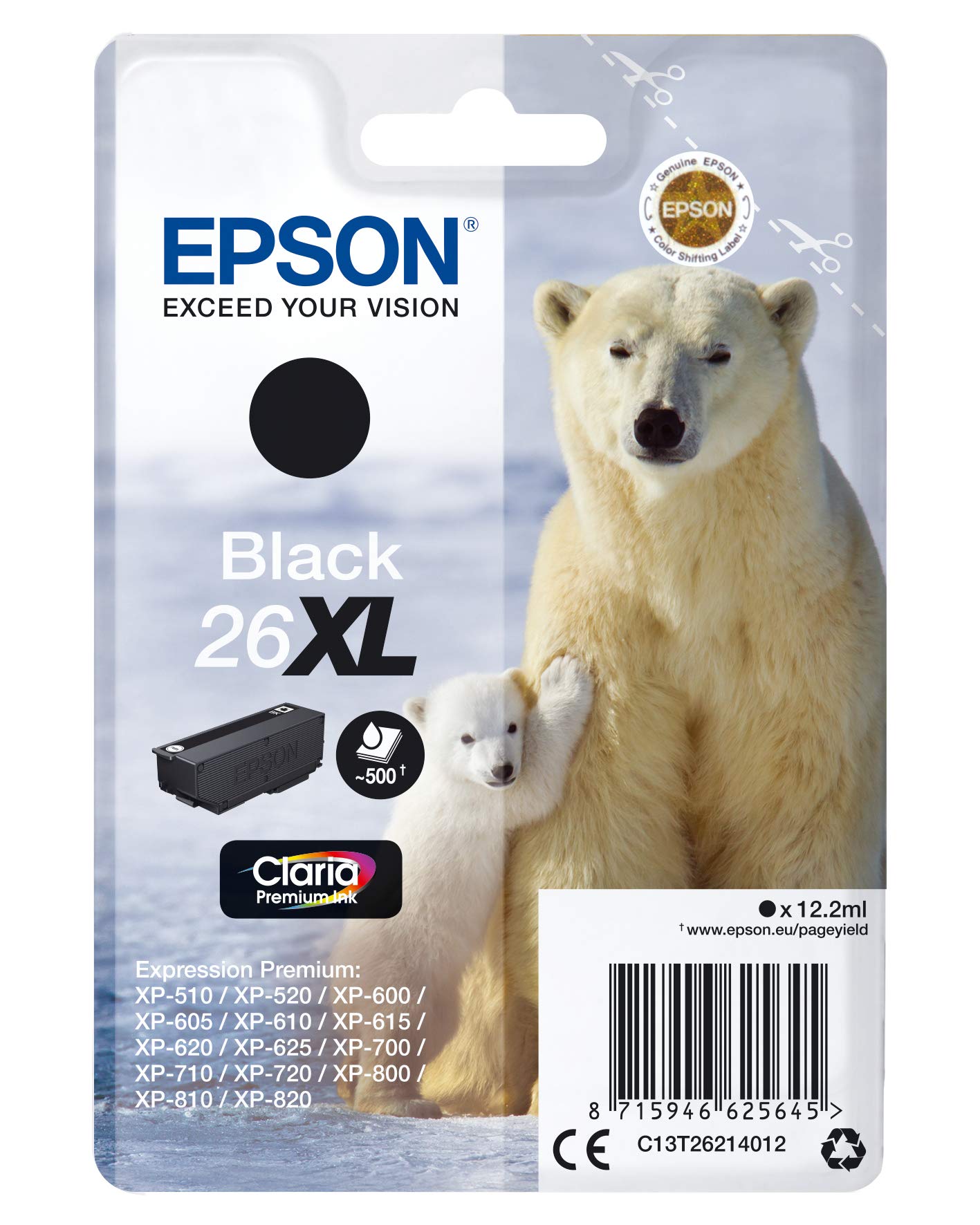 EPSON Polar Bear Ink Cartridge for Epson Expression Premium Series - Black,XL