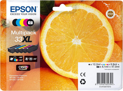 Epson C13T33574021 Multi-pack XL Original Inkjet Cartridges - Multi-pack (Black, Yellow, Magenta, Cyan) (Pack of 5