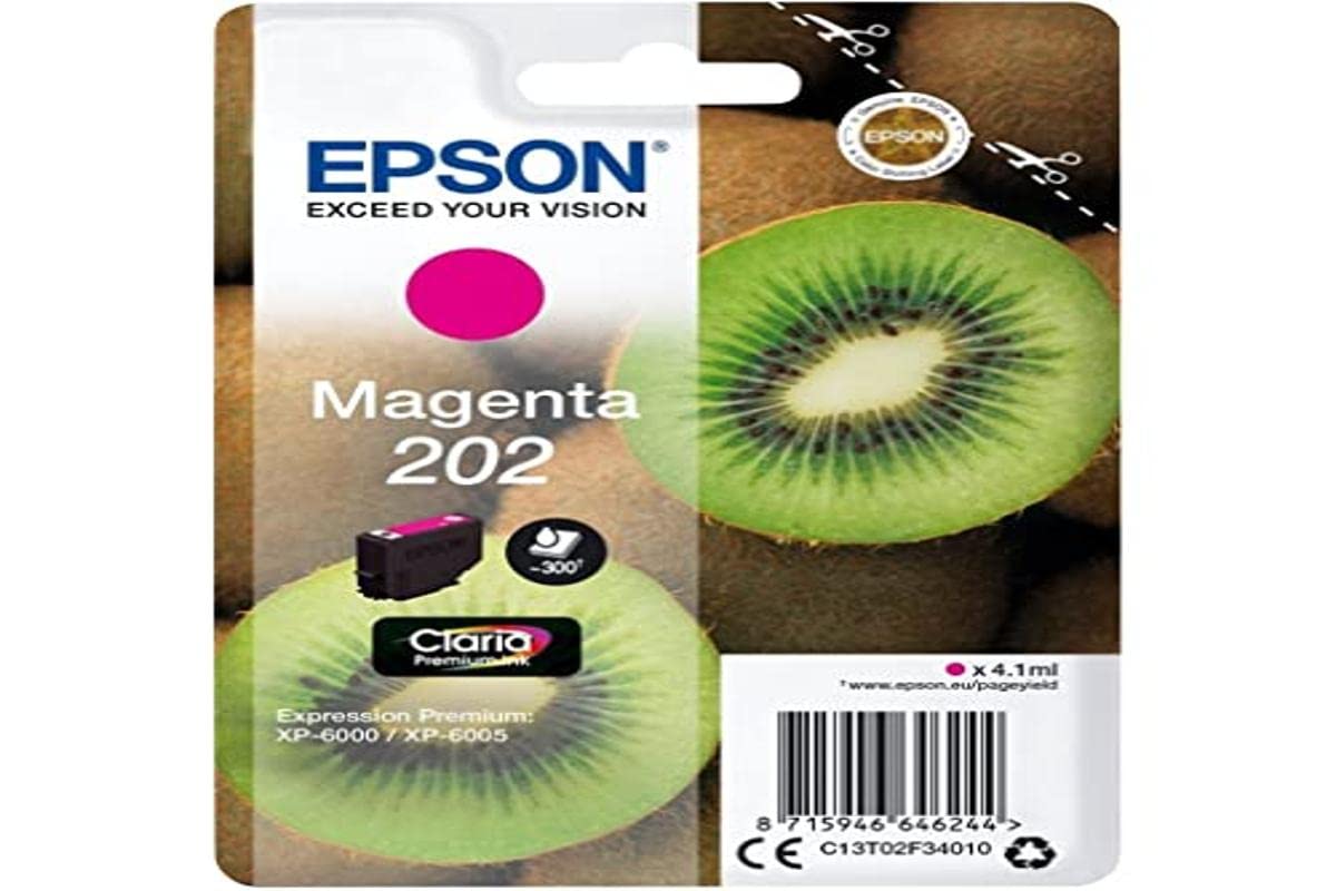Epson 202 4.1ml 300páginas Magenta cartucho de tinta - Cartucho de tinta para impresoras (Epson, Magenta, Expression Photo XP-6000, XP-6005, 4,1 ml, 300 páginas