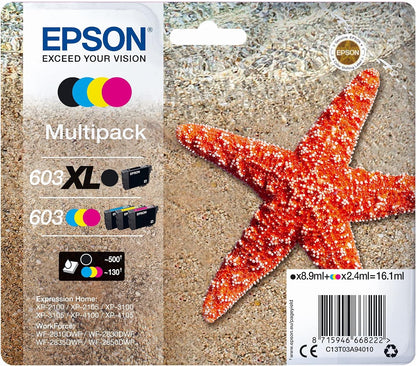 EPSON Multipack 4 Colours 603 XL Black/Std. CMY, C13T03A94020
