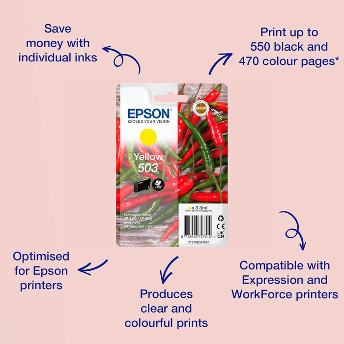 Epson 503 Chillies, Genuine Yellow Ink Cartridge