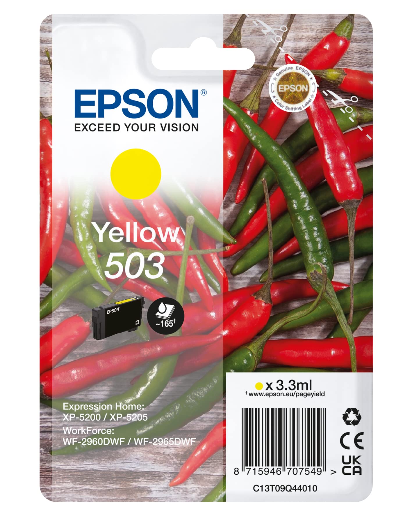 Epson 503 Chillies, Genuine Yellow Ink Cartridge