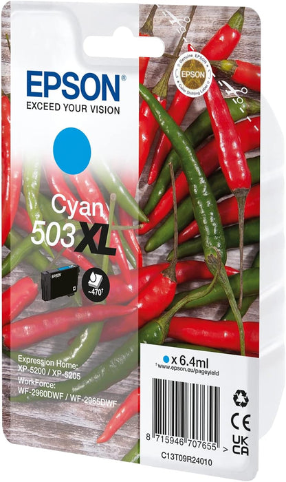Epson 503XL Chillies, Genuine Cyan Ink Cartridge