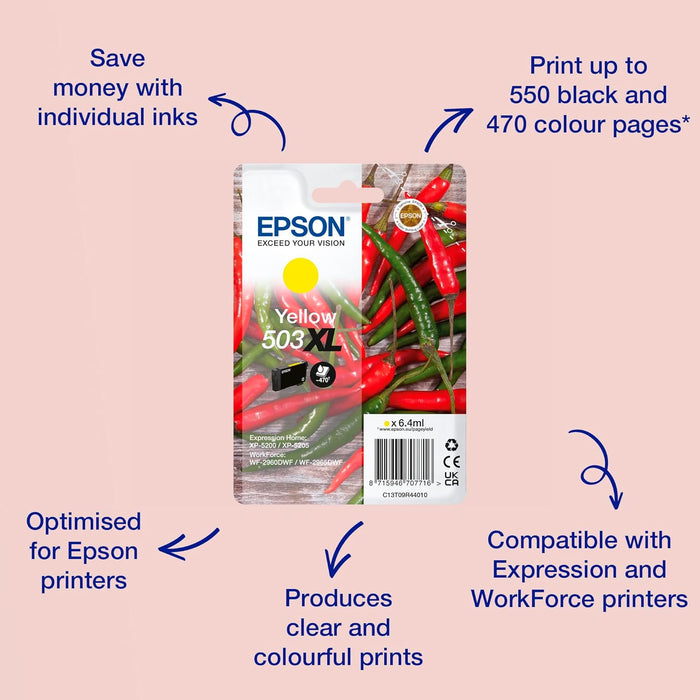 Epson 503XL Chillies, Genuine Yellow Ink Cartridge