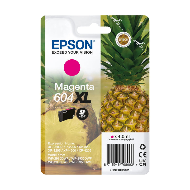 Epson 604XL Pineapple, Genuine Magenta Ink Cartridge