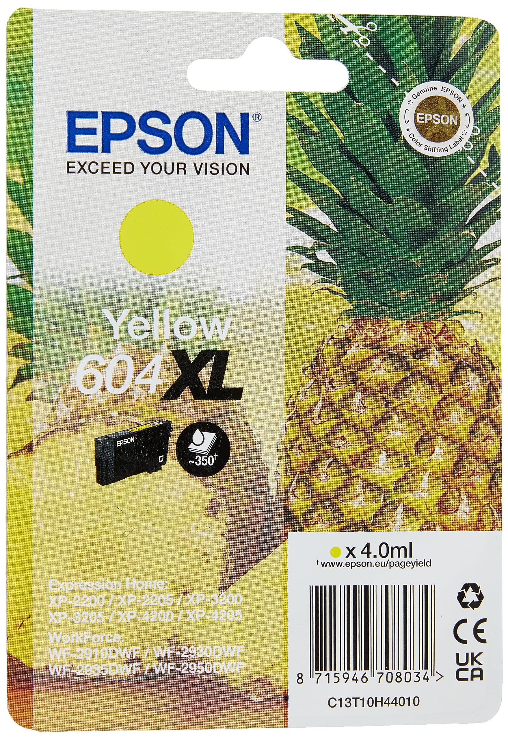 Epson 604XL Pineapple, Genuine Yellow Ink Cartridge