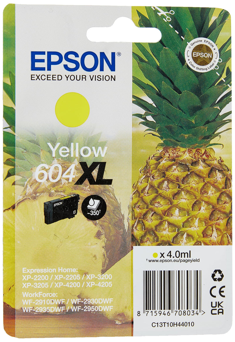 Epson 604XL Pineapple, Genuine Yellow Ink Cartridge