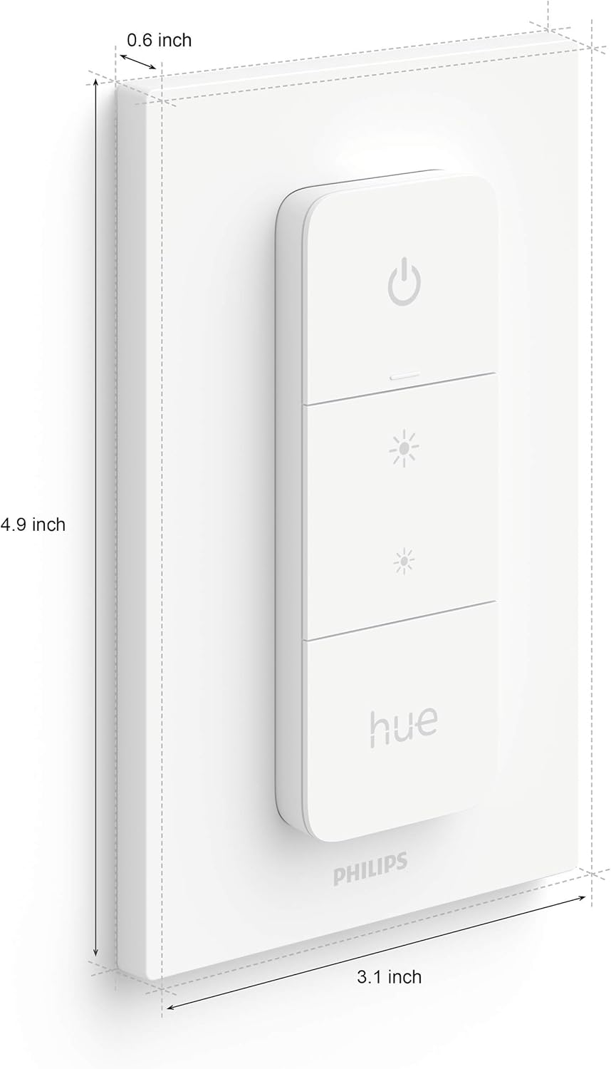 Philips Hue White and Colour Ambiance Bloom  Smart LED Table Lamp Bundle, Includes Hue Dimmer Switch, with Bluetooth Compatible with Alexa and Google Assistant