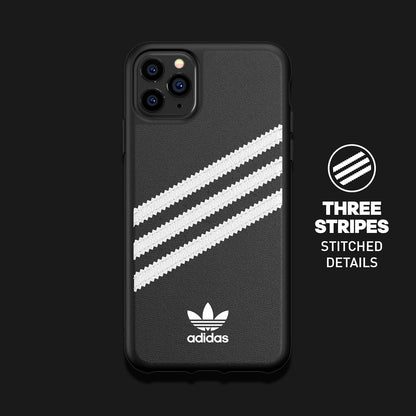 adidas Phone Case Compatible with iPhone 11 Pro Max Case, Originals Moulded TPU Three Stripes Protective Phone Cover, Black and White