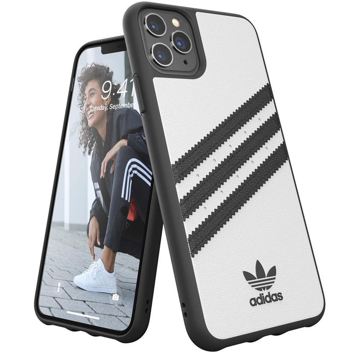 adidas Phone Case Compatible with iPhone 11 Pro Max Case, Originals Moulded TPU Protective Phone Cover, White and Black