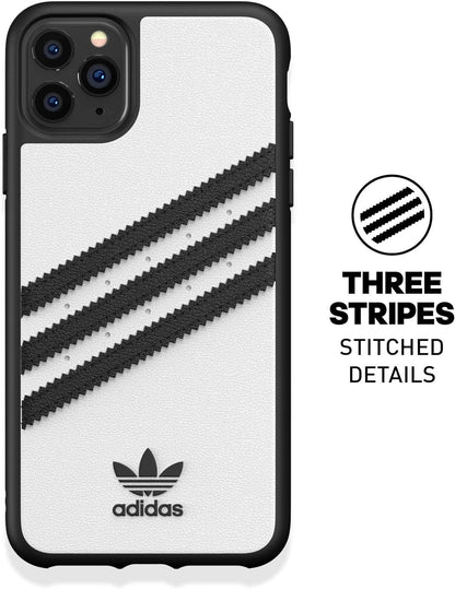 adidas Phone Case Compatible with iPhone 11 Pro Max Case, Originals Moulded TPU Protective Phone Cover, White and Black