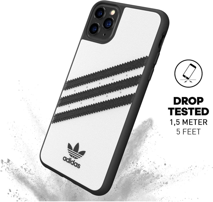 adidas Phone Case Compatible with iPhone 11 Pro Max Case, Originals Moulded TPU Protective Phone Cover, White and Black