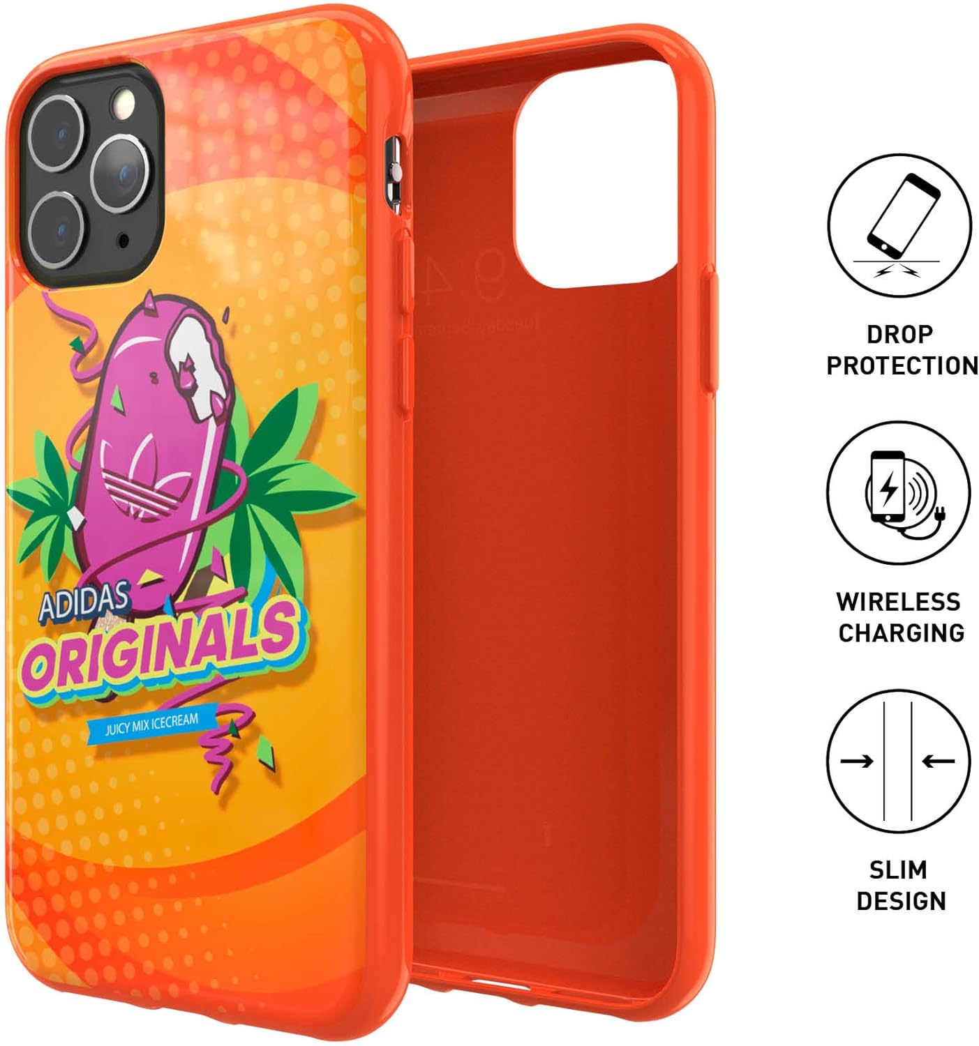 adidas Originals Compatible with iPhone 11 Pro Case, Moulded Bodega Mobile Phone Protective Cover Orange