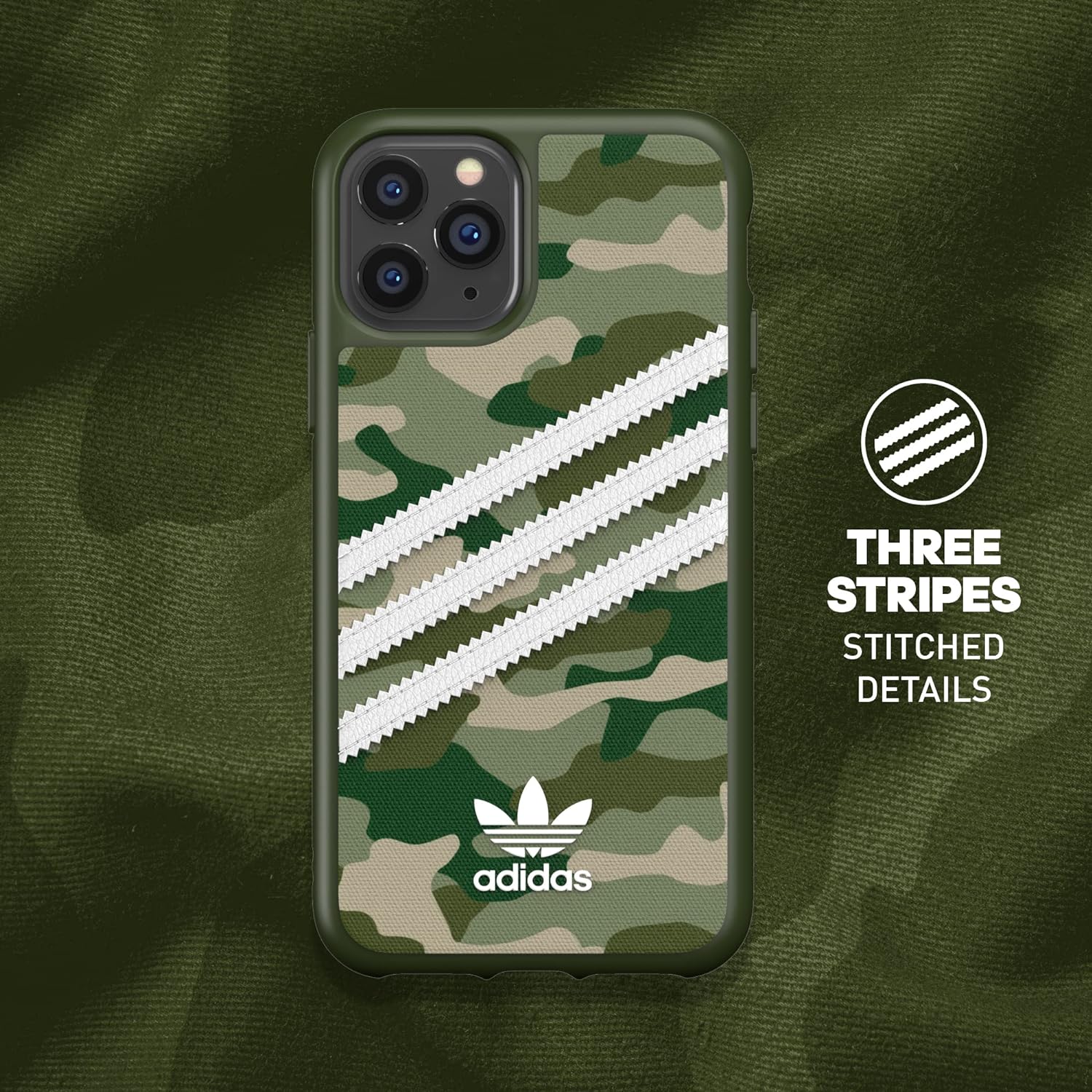 Adidas Custodia Originals compatibile con iPhone 11 Pro, custodia protettiva per telefono Stampata - Verde Mimetico
