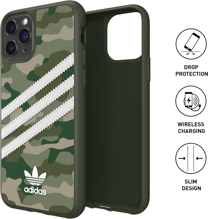 Adidas Custodia Originals compatibile con iPhone 11 Pro, custodia protettiva per telefono Stampata - Verde Mimetico