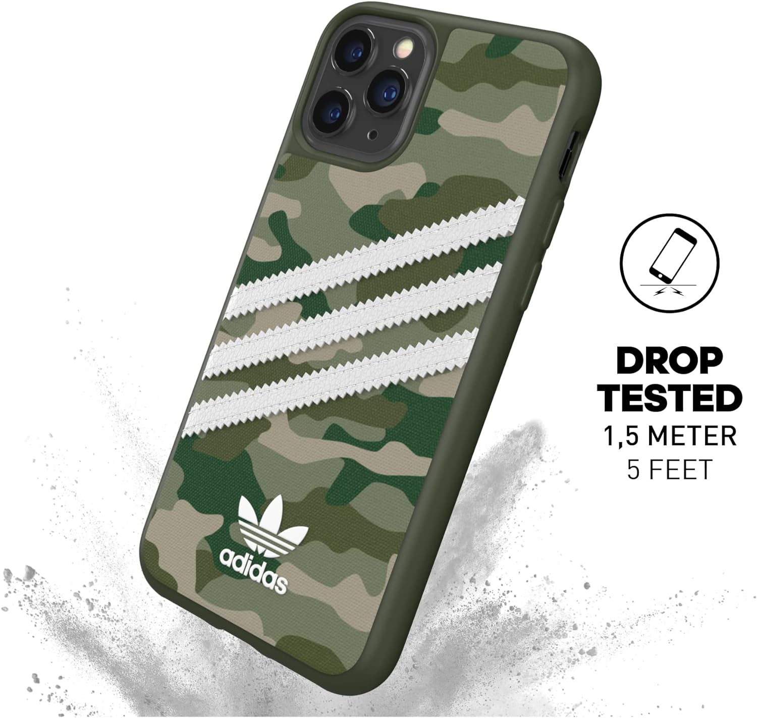 Adidas Custodia Originals compatibile con iPhone 11 Pro, custodia protettiva per telefono Stampata - Verde Mimetico