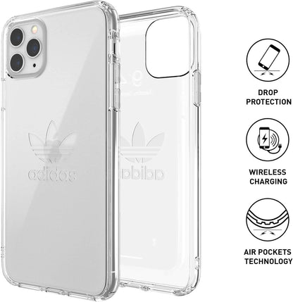 adidas Originals Compatible with iPhone 11 Pro Max Case, Large Logo Print, Transparent Protective Mobile Phone Case - Transparent