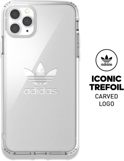 adidas Originals Compatible with iPhone 11 Pro Max Case, Large Logo Print, Transparent Protective Mobile Phone Case - Transparent