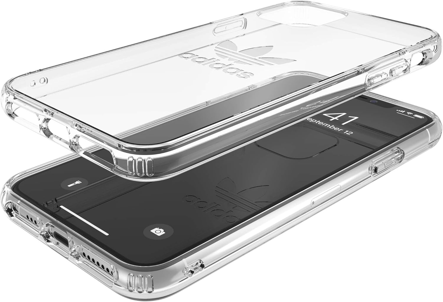 adidas Originals Compatible with iPhone 11 Pro Max Case, Large Logo Print, Transparent Protective Mobile Phone Case - Transparent