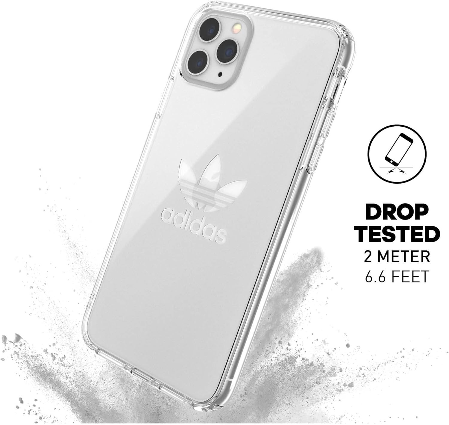 adidas Originals Compatible with iPhone 11 Pro Max Case, Large Logo Print, Transparent Protective Mobile Phone Case - Transparent